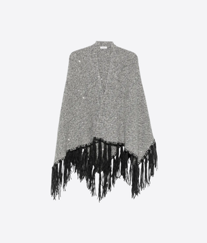 MANTELLA IN ALPACA, LANA E PAILLETTES