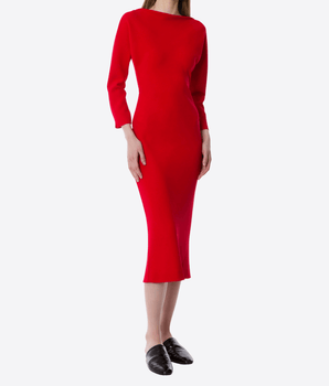 ALBERTA FERRETTI ABITO ABITO MIDI IN CADY STRETCH CON SCOLLO A BARCA