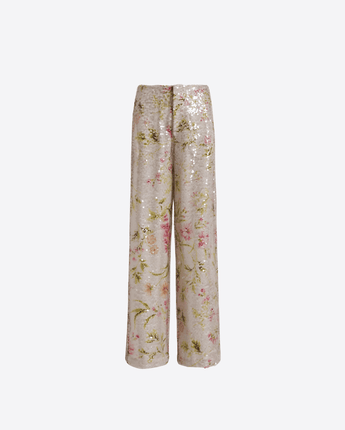ALBERTA FERRETTI PANTALONI PANTALONI CON PAILLETTES A STAMPA FLOREALE