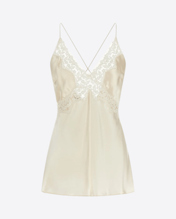 ALBERTA FERRETTI TOP TOP IN RASO CON PIZZO