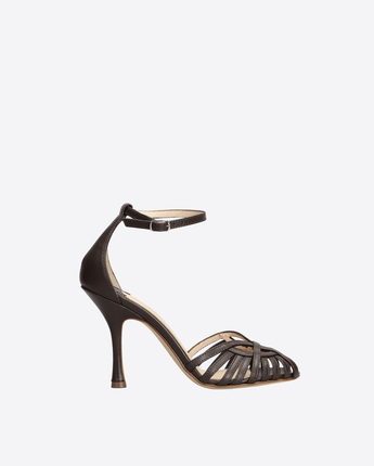 ANNA F SCARPE SANDALI IN PELLE TESTA DI MORO