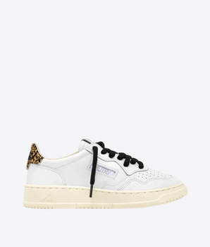AUTRY SNEAKERS AUTRY MEDALIST LOW IN PELLE BIANCA E LEOPARD