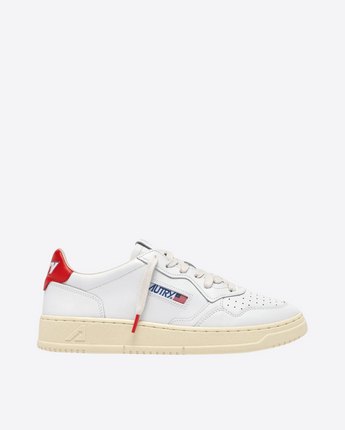 AUTRY SNEAKERS AUTRY MEDALIST LOW IN PELLE BIANCA E SPICY ORANGE