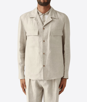 BRIGLIA 1949 CAMICIA BEIGE / 48 GIACCA CAMICIA IN LINO