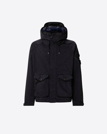 C.P. COMPANY GIACCA TOTAL ECLIPS - BLUE / M MICRO KEI HOODED LENS JACKET