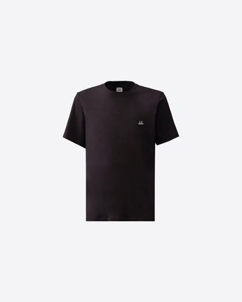 C.P. COMPANY T-SHIRT ECLIPSE BLUE / S T-SHIRT A MANICHE CORTE CON LOGO PATCH