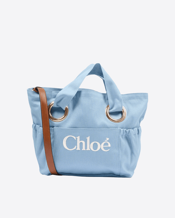 CHLOE BORSA UNI BORSA CELESTE CON LOGO RICAMATO CHLOE