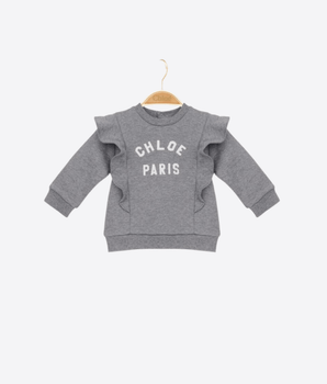 CHLOE FELPA GRIGIO / 9M FELPA CON LOGO E BALZE