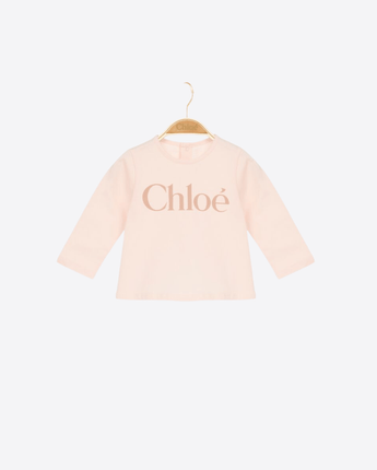 CHLOE MAGLIA ROSA / 9M MAGLIETTA A MANICHE LUNGHE CON LOGO
