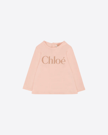 CHLOE MAGLIA ROSA / 9M T-SHIRT CHLOE' PER NEONATA CON LOGO