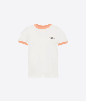 CHLOE T-SHIRT AVORIO PER BAMBINA 10 e 12 ANNI CON LOGO CHLOE