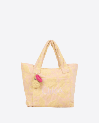 CHLOE UNI BORSA A SPALLA ROSA A FIORI CON LOGO CHLOE