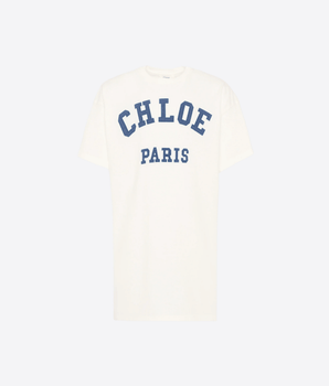 CHLOE VESTITO BIANCO PER BAMBINA 10 e 12 ANNI CON LOGO CHLOE