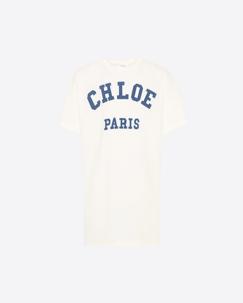 CHLOE VESTITO BIANCO PER BAMBINA 10 e 12 ANNI CON LOGO CHLOE