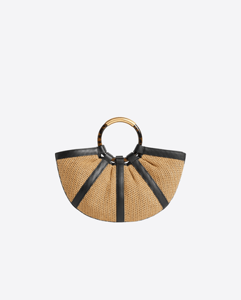 COCCINELLE BORSA NATURAL/NERO / UNI BORSA SHELL MEDIUM