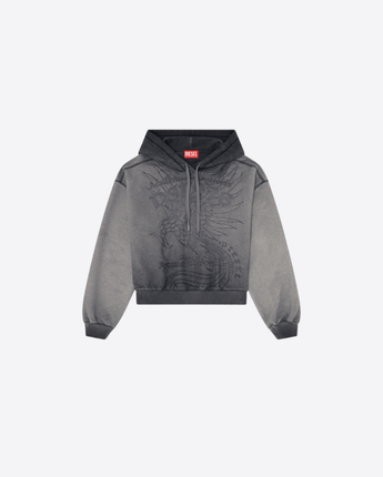 DIESEL FELPA HOODIE CON STAMPA DÉVORÉ