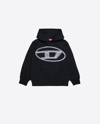 DIESEL FELPA NERO / 4A FELPA SBONNIEHOOD OVER CON CAPPUCCIO