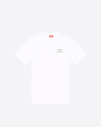 DIESEL T-SHIRT BIANCO / S T-SHIRT REGULAR IN COTONE CON STAMPA A RILIEVO
