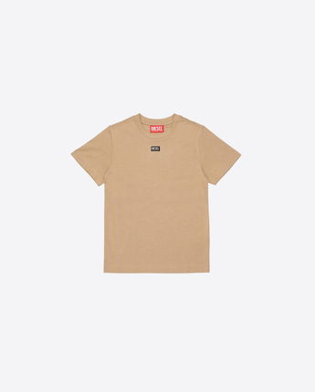 DIESEL T-SHIRT IN COTONE CON PICCOLO LOGO BISCOTTO