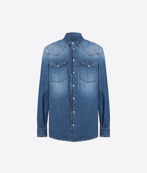 DONDUP CAMICIA CAMICIA TEXANA REGULAR IN DENIM FISSO