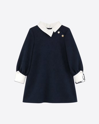 ELISABETTA FRANCHI ABITO ABITO BLU CON RICAMO