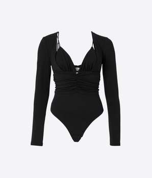 Elisabetta Franchi BODY NERO / 40 BODY IN JERSEY CREPE CON DRAPPEGGI