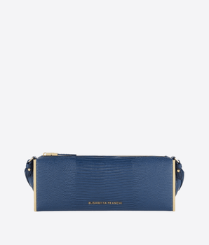 ELISABETTA FRANCHI BORSA BLU NOTTE / UNI BORSA A SPALLA CON STAMPA LUCERTOLA