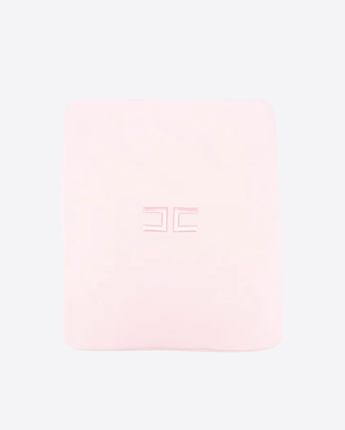 ELISABETTA FRANCHI COPERTA ROSA / UNI COPERTINA IN COTONE CON LOGO RICAMATO