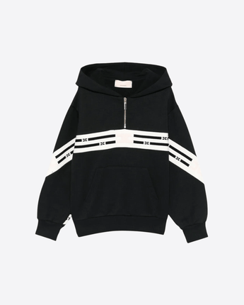 Elisabetta Franchi FELPA NERO / 6A FELPA NERA CON CAPPUCCIO E ZIP