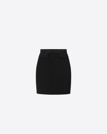 ELISABETTA FRANCHI GONNA MINIGONNA IN DOPPIO CRÊPE STRETCH E RASO