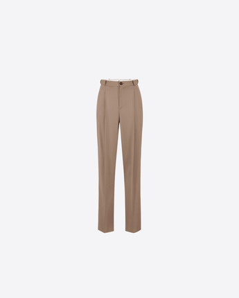 ELISABETTA FRANCHI PANTALONI ARGILLA / 40 PANTALONI IN GBARDINA CON PINCES