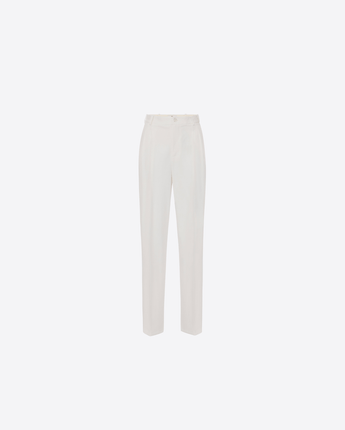 ELISABETTA FRANCHI PANTALONI AVORIO / 40 PANTALONI IN GBARDINA CON PINCES