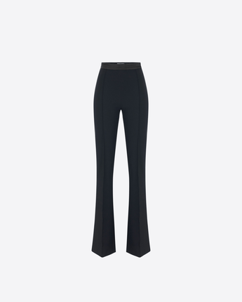 ELISABETTA FRANCHI PANTALONI PANTALONI IN DOPPIO CRÊPE STRETCH E RASO