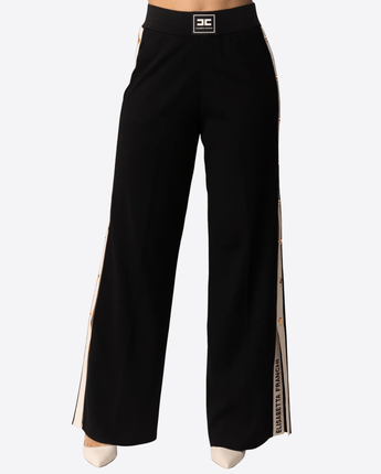 ELISABETTA FRANCHI PANTALONI PANTALONI IN VISCOCA CON BANDE LATERALI