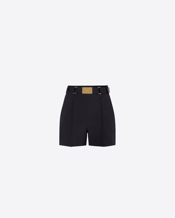 ELISABETTA FRANCHI SHORTS NERO / 40 SHORTS IN TESSUTO TECNICO BIELASTICO CON CINTURA