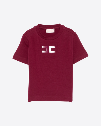 Elisabetta Franchi T-SHIRT BORGOGNA / 24M TSHIRT IN COTONE CON LOGO