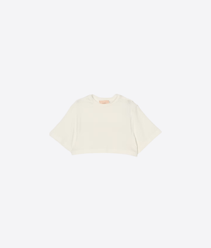 ELISABETTA FRANCHI T-SHIRT T-SHIRT CROP CON LOGO TONO SU TONO