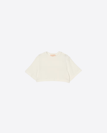 ELISABETTA FRANCHI T-SHIRT T-SHIRT CROP CON LOGO TONO SU TONO