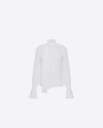 ELISABETTA FRANCHI TOP BLUSA IN GEORGETTE CON FUSCIACCA