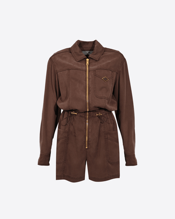 ELISABETTA FRANCHI TUTA TUTA CORTA CON ZIP IN LYOCELL