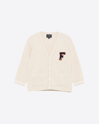 FAY MAGLIA BEIGE / 9M CARDIGAN CON LOGO