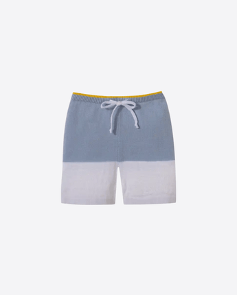 GENSAMI PANTALONI PANTALONE IN MAGLIA AZZURRO E BIANCO