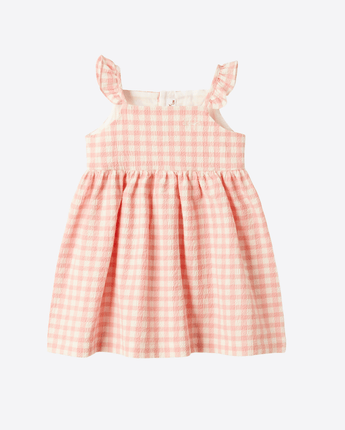 IL GUFO Abbigliamento e accessori ROSA GERBERA / 18M ABITO IN SEERSUCKER CON VOLANT