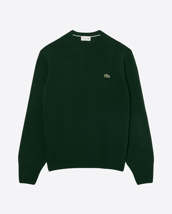 LACOSTE MAGLIA MAGLIONE A GIROCOLLO IN LANA CARDATA