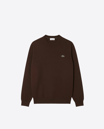 LACOSTE MAGLIA MARRONE / 3 MAGLIA GIROCOLLO REGULAR FIT IN MISTO LANA