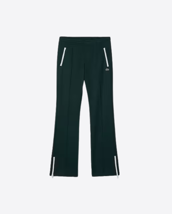 LACOSTE PANTALONE VERDE / 36 PANTALONI FELPATI TAGLIO SVASATO CON PIEGHE