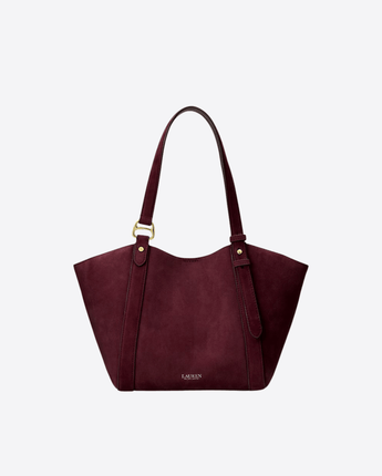 LAUREN RALPH LAUREN BORSA BURGUNDY / UNI TOTE TASHA PICCOLA IN PELLE SCAMOSCIATA