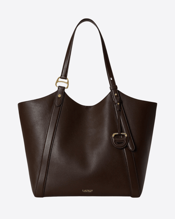 LAUREN RALPH LAUREN BORSA MARRONE SCURO / UNI TOTE TASHA GRANDE IN CUOIO NAPPA
