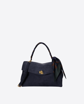 LAUREN RALPH LAUREN BORSA NAVY / UNI BAULETTO FARRAH MEDIO CON FOULARD