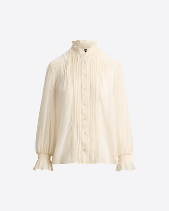LAUREN RALPH LAUREN CAMICIA BLUSA IN GEORGETTE CON PIZZO